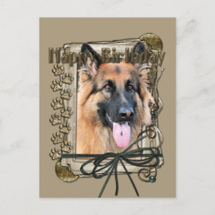 Carte Postale Happy Birthday - Stone Paws - German Shepherd