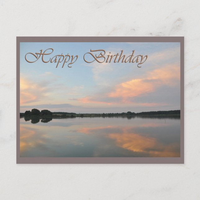 Carte Postale Happy birthday sunrise at the lake (Devant)