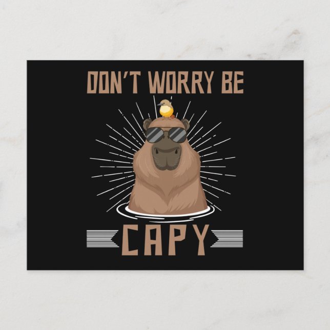 Carte Postale Happy Capybara Lover Rodent Animal (Devant)