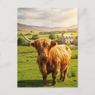 Carte postale Happy Cow Watercolor