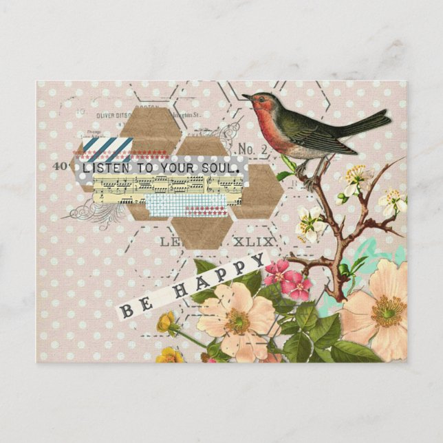 Carte Postale Happy Digital Collage (Devant)