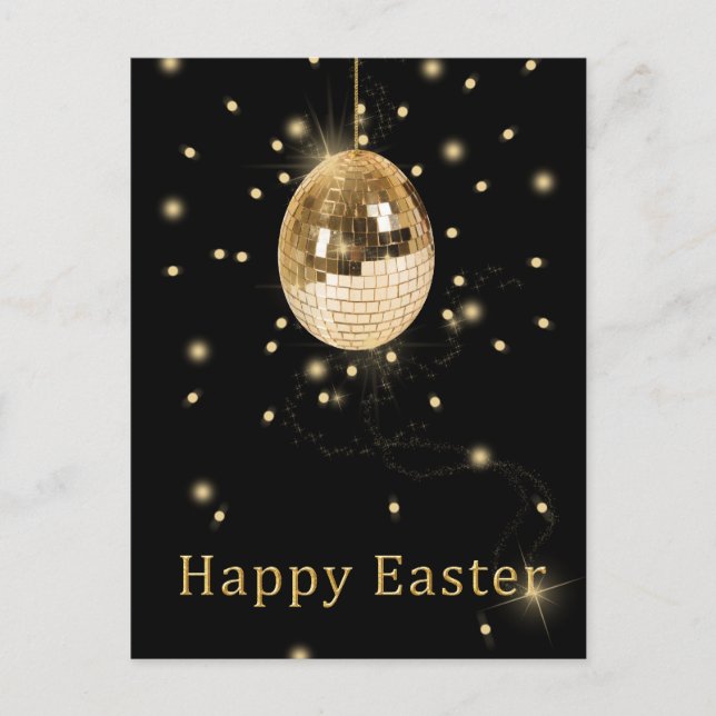 Carte postale Happy Easter Gold Disco Ball Holiday (Devant)