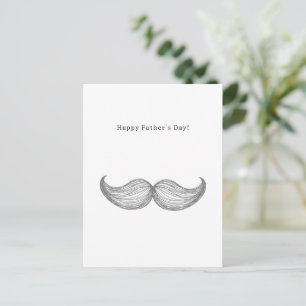 Carte Postale Happy Father's Day Quote Moustache Mustache Card