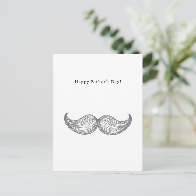Carte Postale Happy Father's Day Quote Moustache Mustache Card (Debout devant)