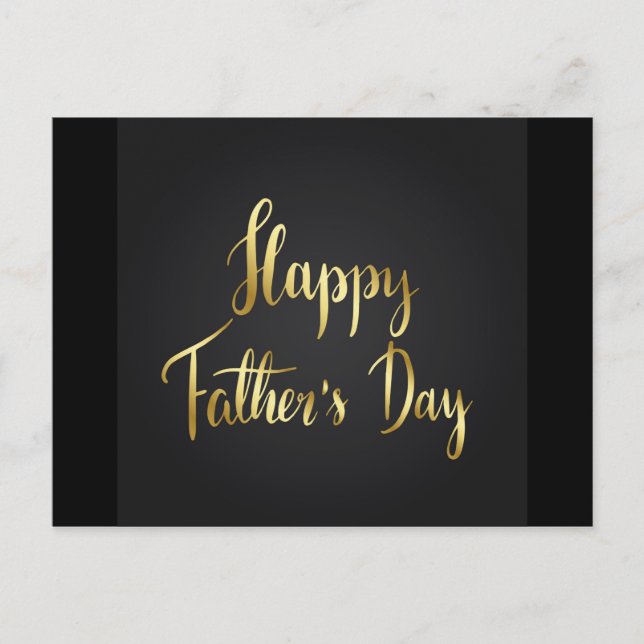 Carte Postale Happy Fête des pères - Gold Texte sur Arrière - pl (Devant)