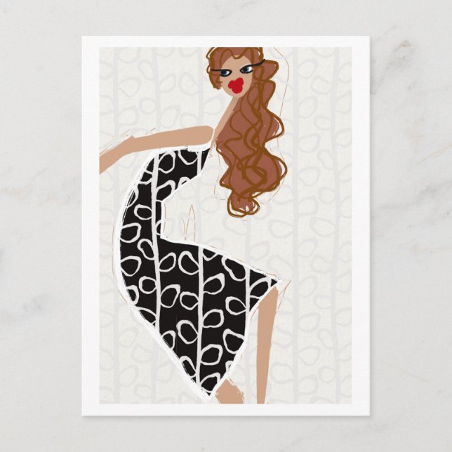 Carte postale Happy Girl Dancing Black White (Devant)