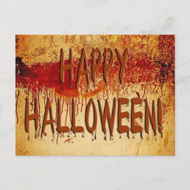 Carte postale Happy Halloween Blood Stainted Wall (Devant)