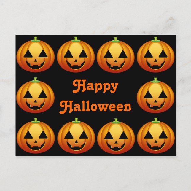 Carte postale Happy Halloween Citrouille (Devant)