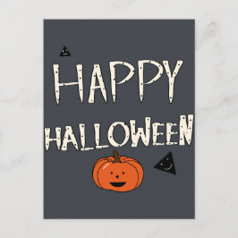 Carte Postale Happy Halloween Citrouille Design