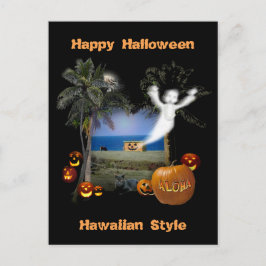 Carte Postale Happy Halloween style hawaïen