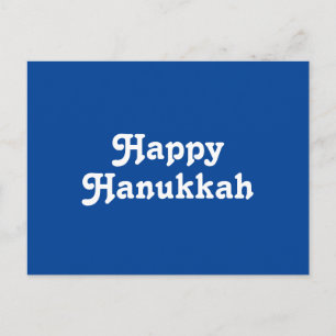 Carte Postale "Happy Hanoukka" Bleu blanc Fête