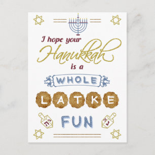 Carte Postale Happy Hanoukka tout Latke amusant amusant