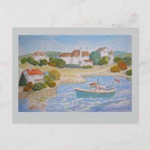 Carte Postale Happy Harbor peinture, art populaire ajouter nom,