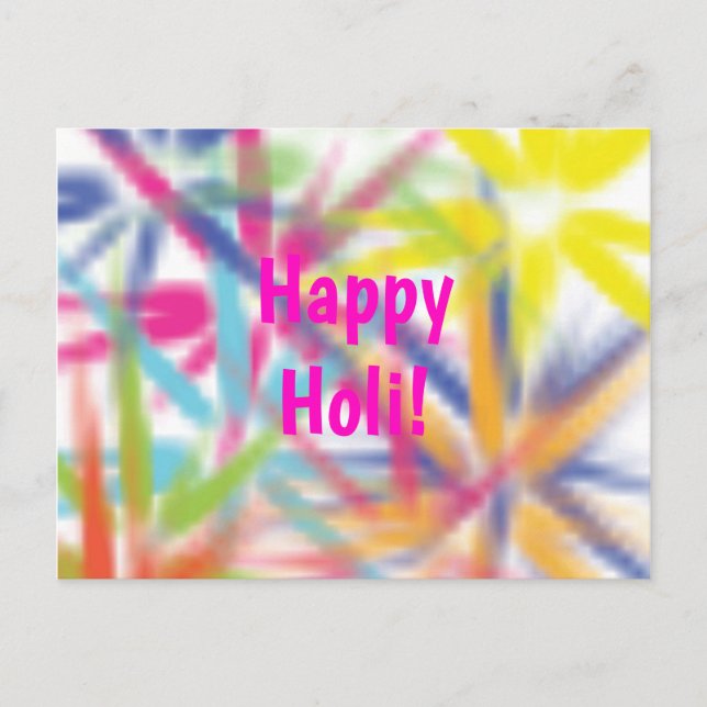 Carte Postale Happy Holi, festival des couleurs, holi hai (Devant)
