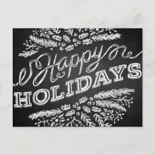 Carte postale Happy Holidays Chalkboard manuscrite