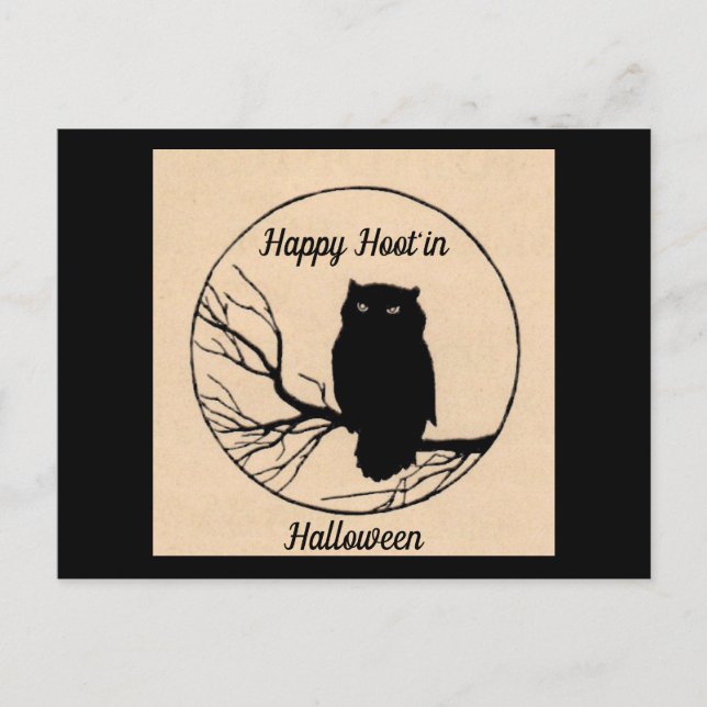 Carte Postale Happy Hoot'in Halloween (Devant)