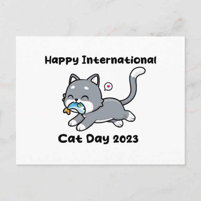 Carte Postale happy international cat day 2023 (Devant)