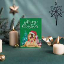 Carte postale Happy Lab Retriever Green Holiday