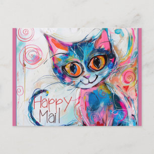 Carte Postale Happy Mail Cat