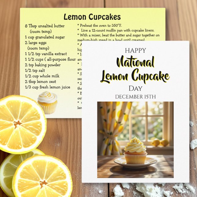 Carte Postale Happy National Lemon Cupcake Day | December 15th (Créateur téléchargé)