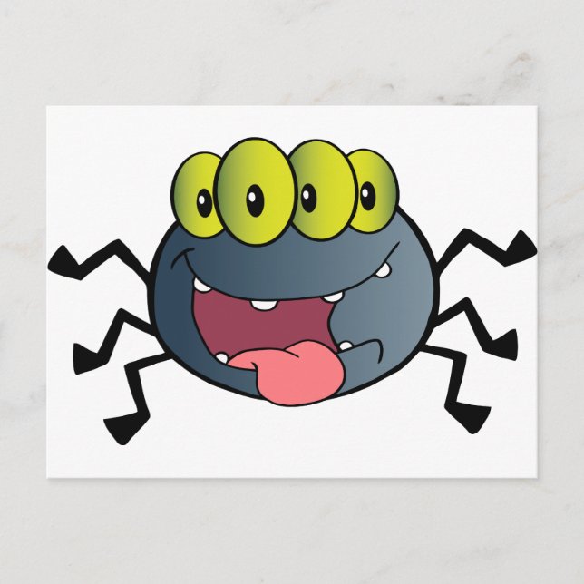 Carte Postale Happy Spider personnage de dessin animé (Devant)