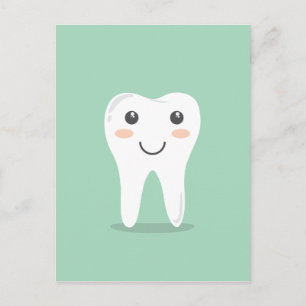 Carte Postale Happy Tooth dessin dentiste brosse à dents brosse