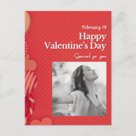 Carte Postale Happy valentine's day Custom Photo Red Hearts