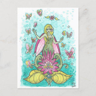 Carte Postale Happy Wings Fairy + Papillons Imaginaire Art Impri