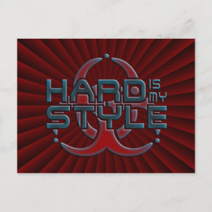 Carte Postale hard est mon style - rouge foncé radial   style du