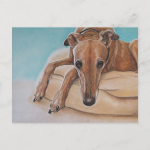 Carte postale Harley Greyhound Dog Art
