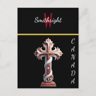 Carte Postale Harmonie en rouge et blanc