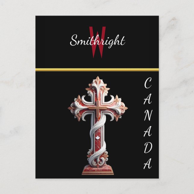 Carte Postale Harmonie en rouge et blanc (Devant)