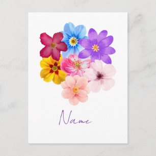Carte Postale Harmonie printanière - Bouquet de fleurs mixtes à