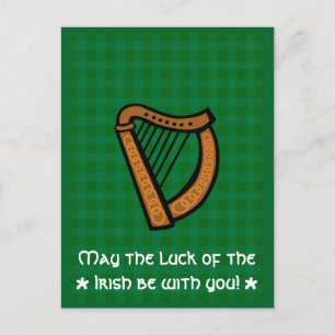 Carte Postale Harpe celtique irlandaise Saint-Patrick