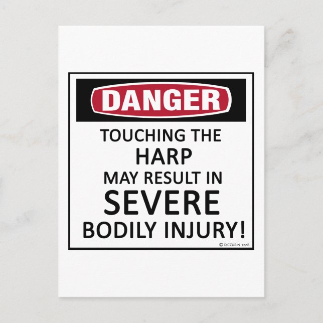 Carte Postale Harpe de danger (Devant)