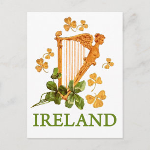 CARTE POSTALE HARPE IRLANDAISE