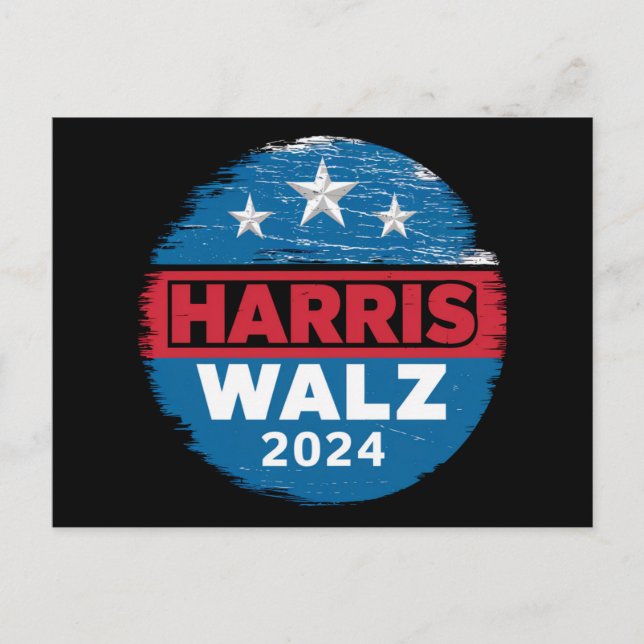 Carte Postale Harris Walz 2024 Election Kamala Harris Tim Waltz (Devant)
