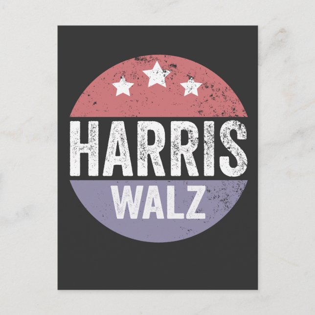 Carte Postale Harris Walz 2024 Élection Kamala Tim Waltz Amériqu (Devant)