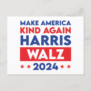 Carte Postale Harris Walz 2024 Rendre l'Amérique