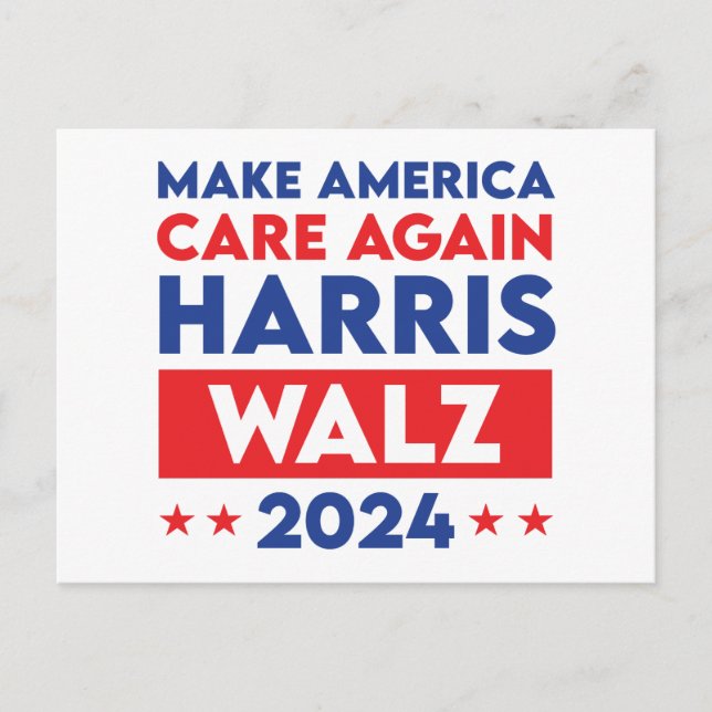 Carte Postale Harris Walz 2024 Rendre l'Amérique à nouveau conce (Devant)