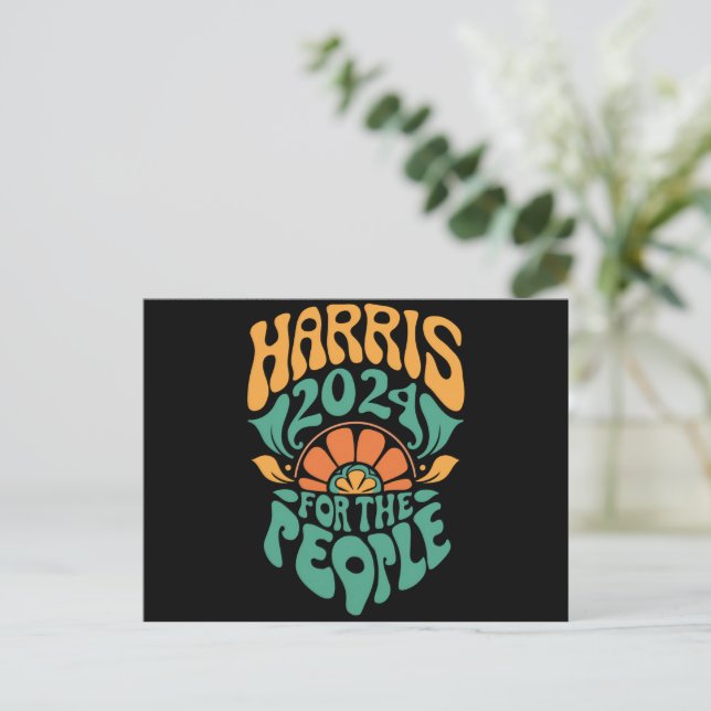 Carte Postale Harris Walz Président des élections de 2024 Kamala (Debout devant)