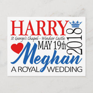 Carte Postale Harry & Meghan Mariage, 19 mai 2018