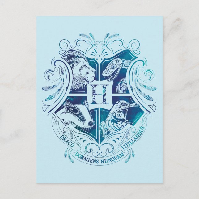 Carte Postale Harry Potter | Aguamenti HOGWARTS™ Crest (Devant)