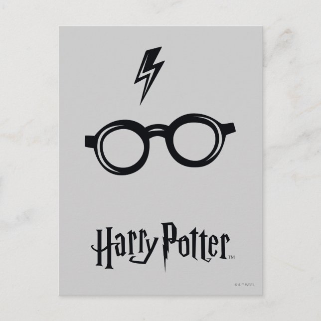 Carte Postale Harry Potter | Cicatrice de foudre et Lunettes (Devant)