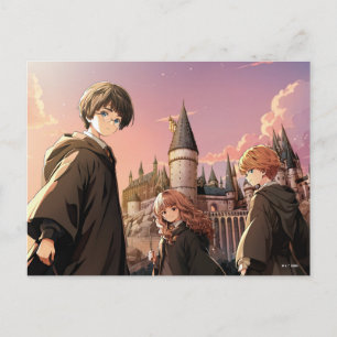Carte Postale HARRY POTTER™ Hermione & Ron HOGWARTS™ Scène d'ani