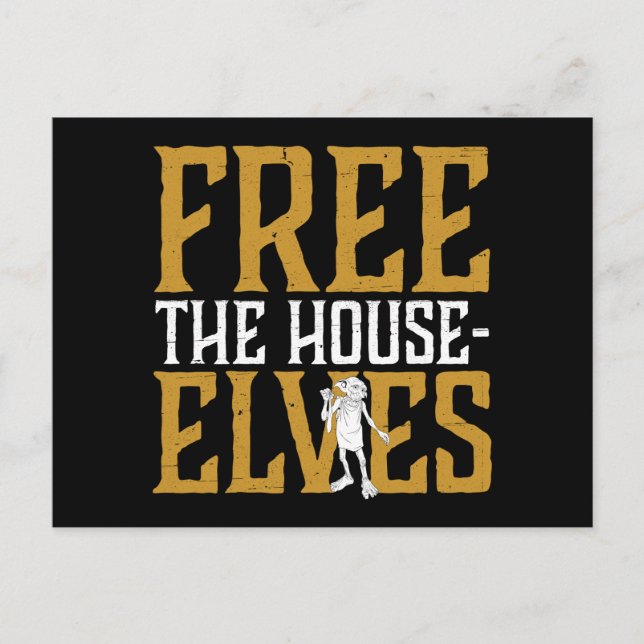 Carte Postale Harry Potter | Libérez les Elfes de Maison (Devant)