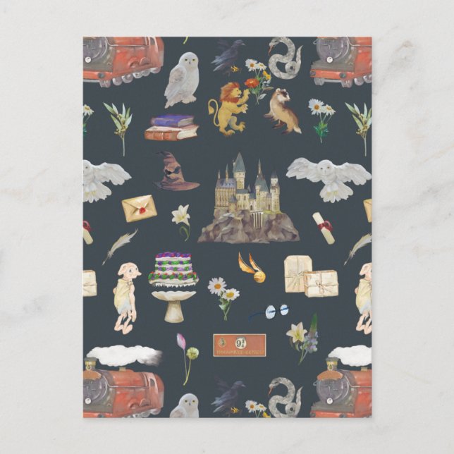 Carte Postale HARRY POTTER™ | Motif icônes (Devant)