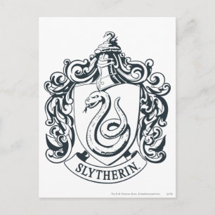 Carte Postale Harry Potter   Slytherin Crest - noir et blanc