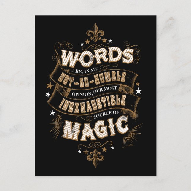 Carte Postale Harry Potter Spell| Les mots sont nos plus inexhau (Devant)