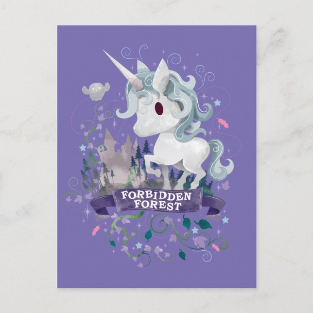Carte Postale Harry Potter | Unicorne Graphique Forêt Interdite (Devant)
